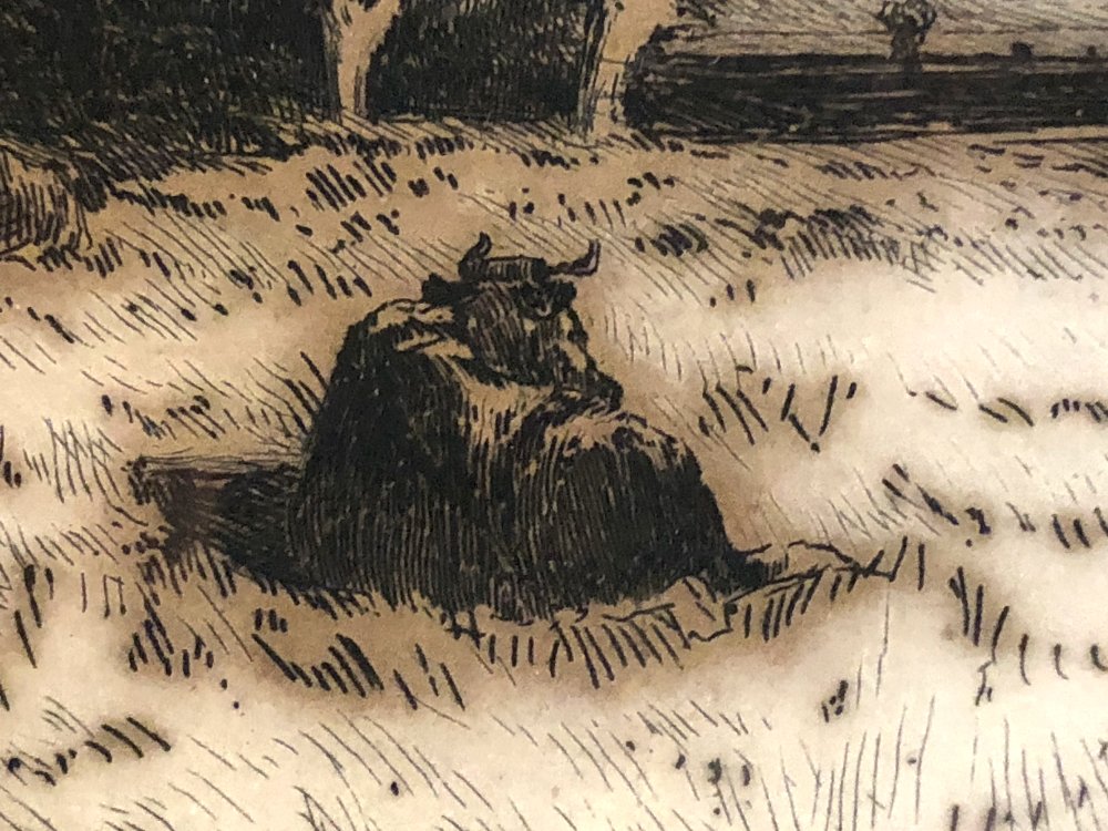  Etching The Banks Of The Loing By Théophile-narcisse Chauvel 1878 Barbizon School-photo-2