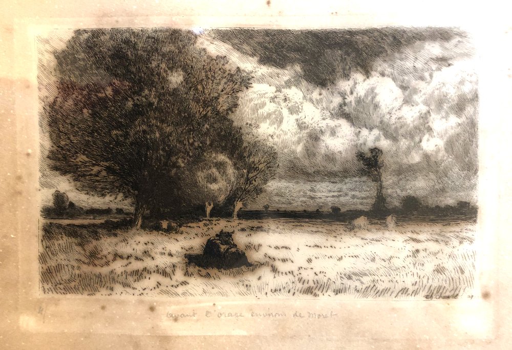  Etching The Banks Of The Loing By Théophile-narcisse Chauvel 1878 Barbizon School-photo-4