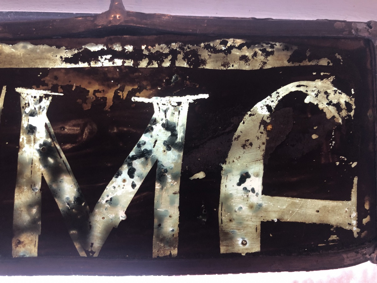 Fragment Of A 12th-century Medieval Stained Glass Window With Inscriptions-photo-2