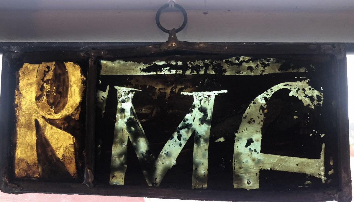 Fragment Of A 12th-century Medieval Stained Glass Window With Inscriptions-photo-3