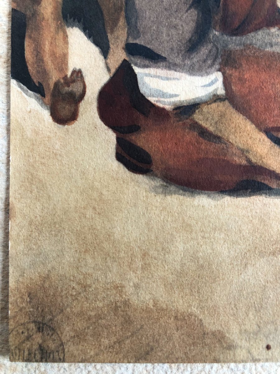 Study For Delacroix's Massacres Of Chios, 19th-century Lithograph-photo-1