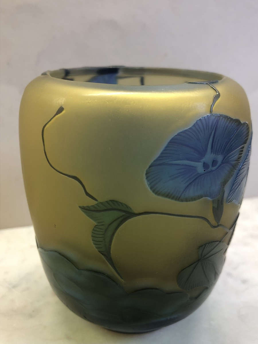 Gallé Vase With Blue Bindweed Motifs-photo-7