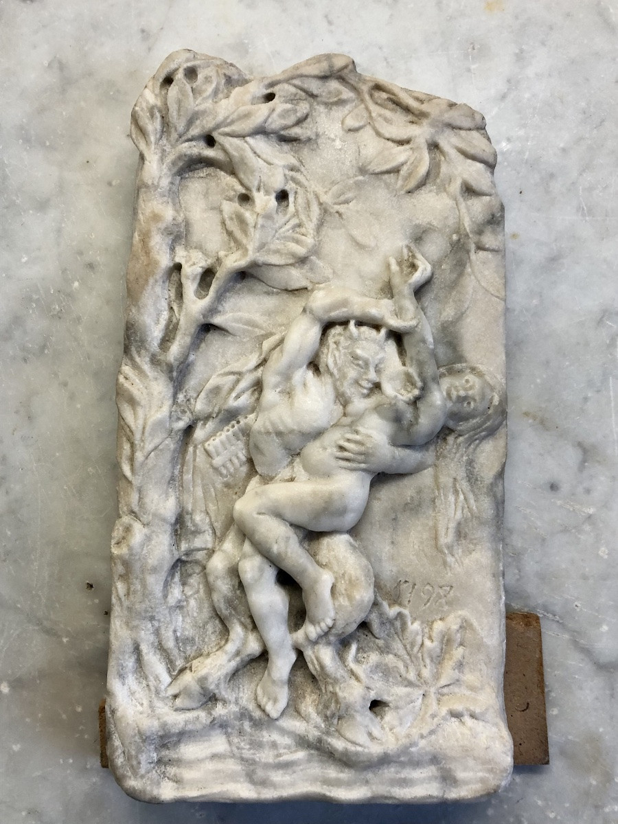 Scène de Pan et de Syrinx XVIII Marbre 1798-photo-4