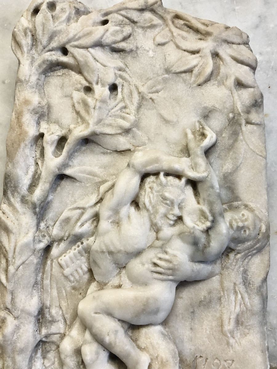 Scène de Pan et de Syrinx XVIII Marbre 1798-photo-5