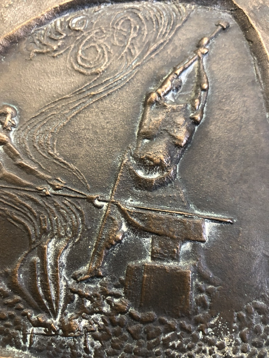 Bas-relief en bronze de Hans Wimmer, Allemagne 1961-photo-5