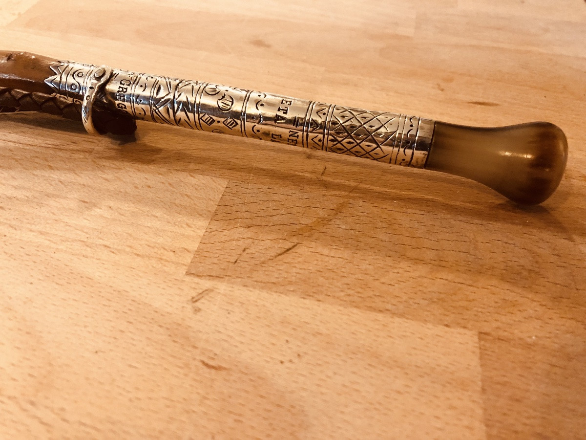 Makhila Basque Ainciart Bergara Argent et Néflier XX-photo-3