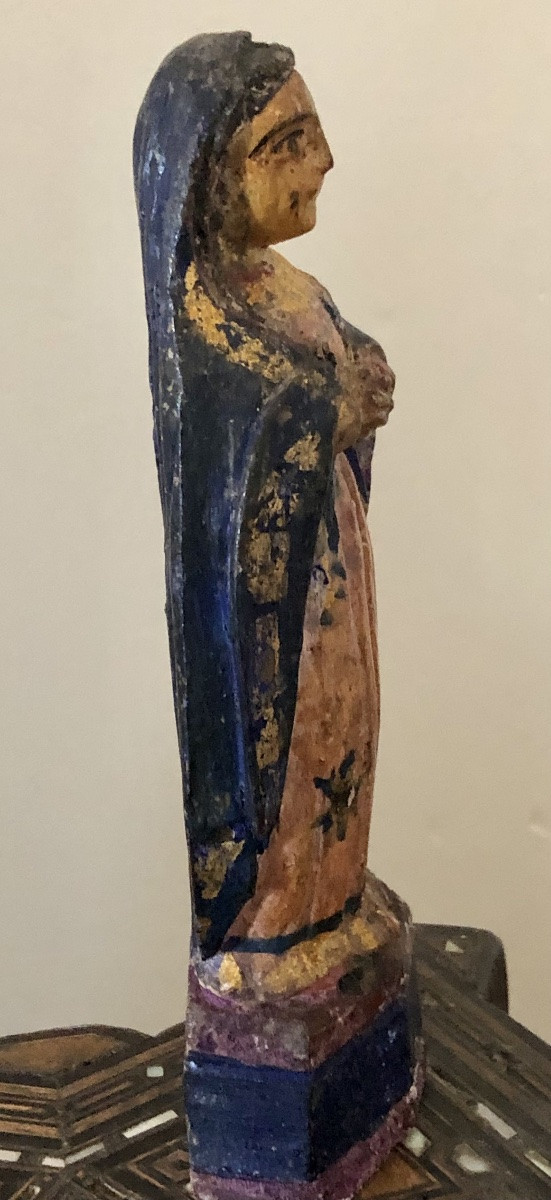 Petite Vierge Polychrome Art Populaire Brésil XIX-photo-2