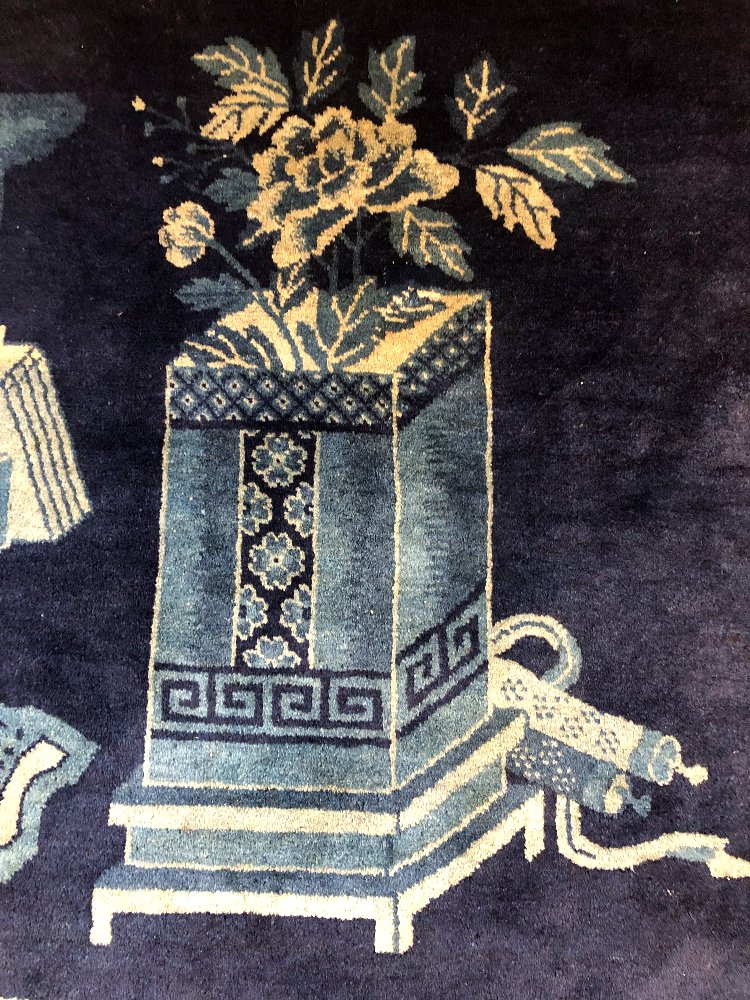 Pao Tao Rug, China, 1920, With Auspicious Attributes-photo-3