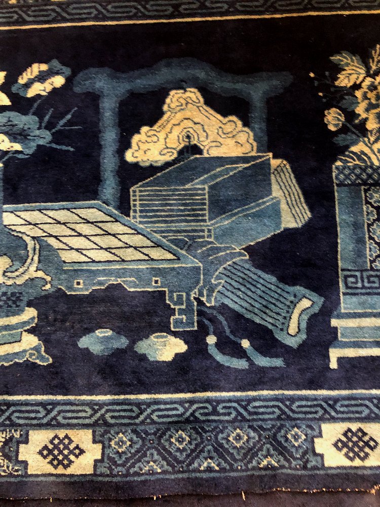 Pao Tao Rug, China, 1920, With Auspicious Attributes-photo-1
