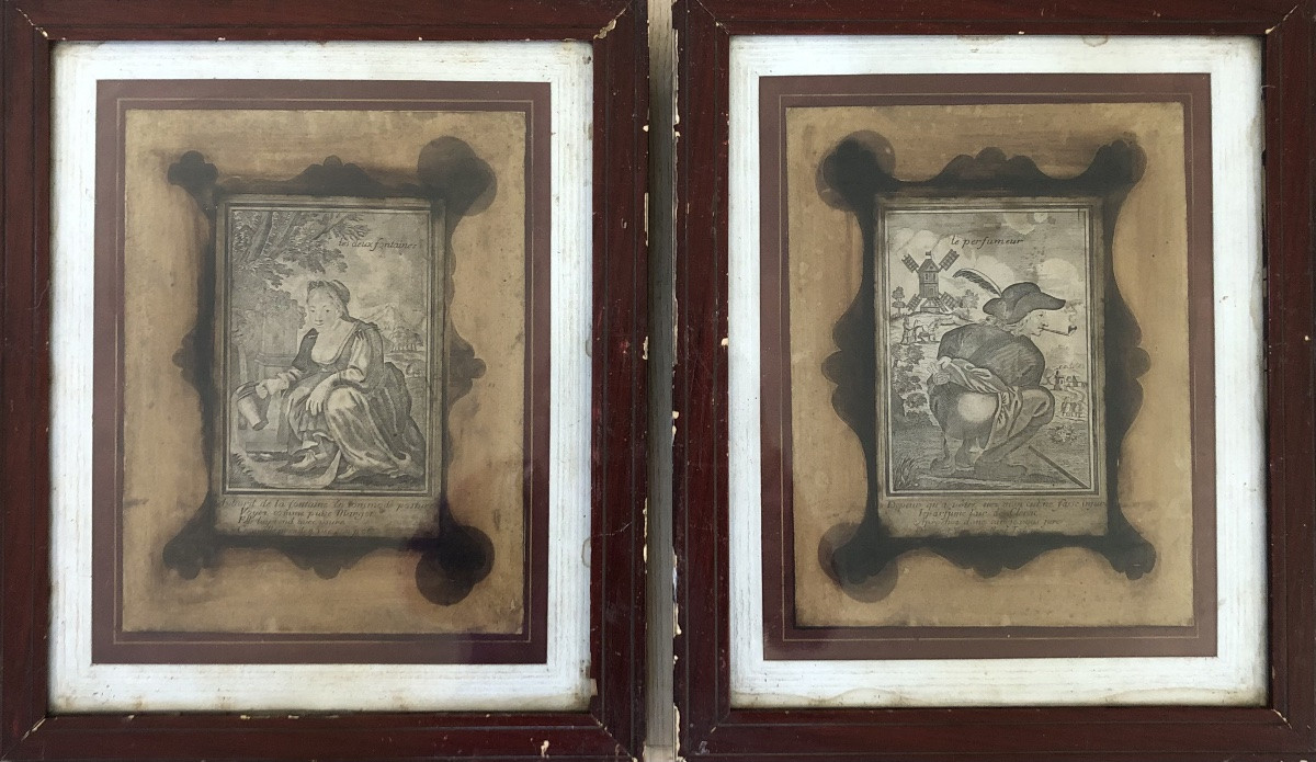Paire de Gravures XVIII Amusantes-photo-2
