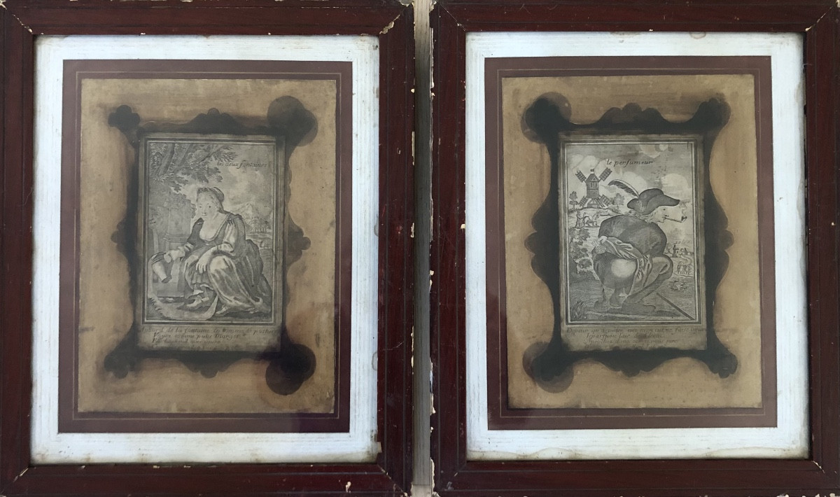 Paire de Gravures XVIII Amusantes