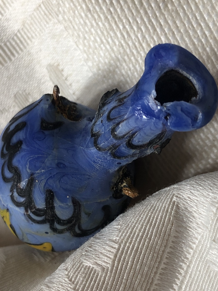 Tiny Blue Phoenician Amphoriskos  600-400 Bc -photo-4