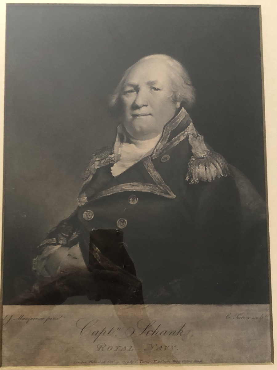 Portrait gravé de Captain John Schank du Royal Navy , Architecte Naval 1789-photo-1