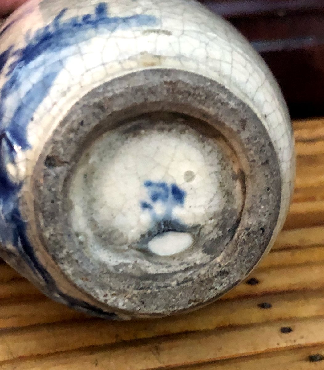 Crackle Glaze Meiji Satsuma With Bird Of Prey-photo-2