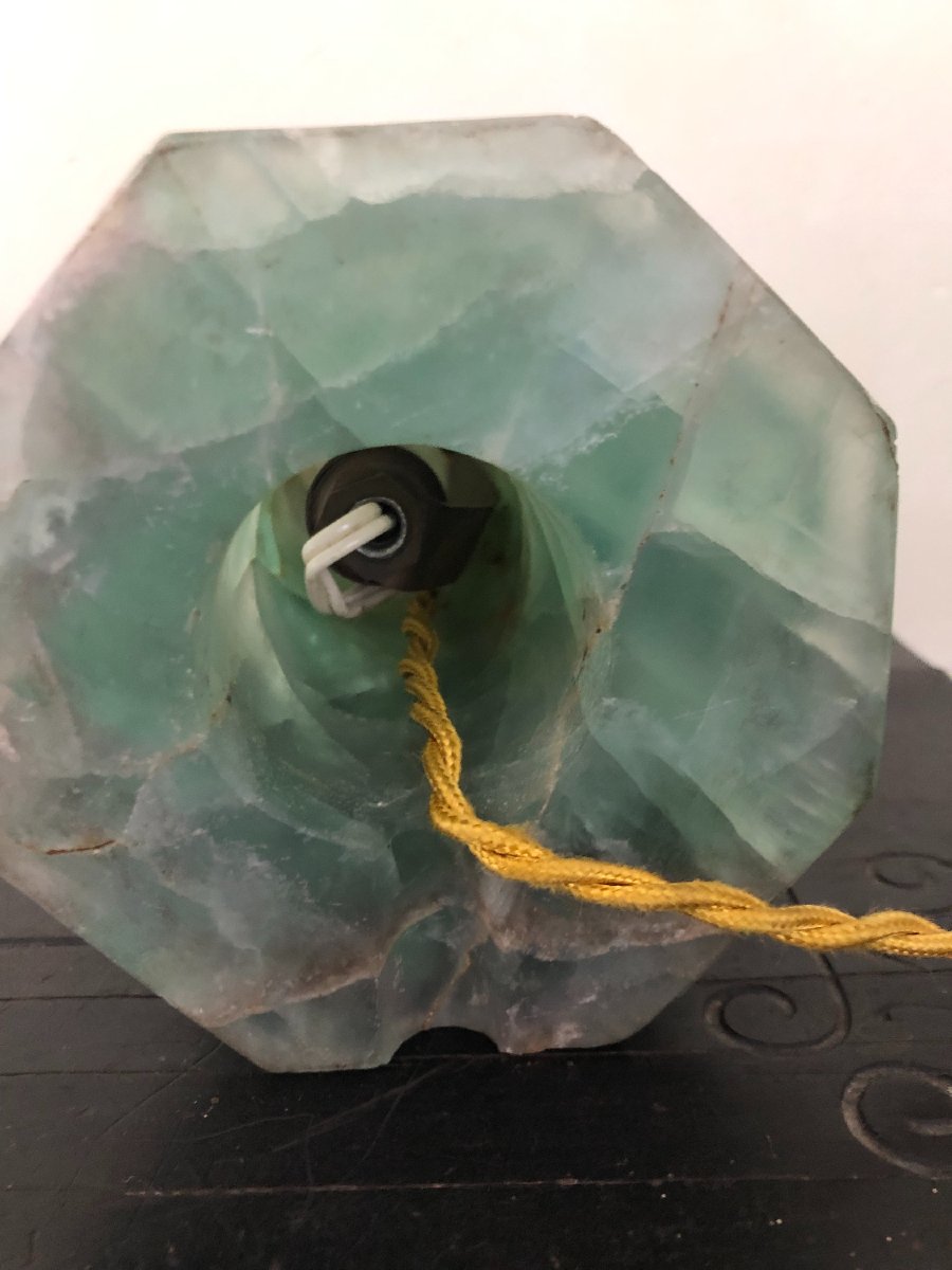 Pied de lampe sculpté en Fluorite Chine, vers 1900-photo-2