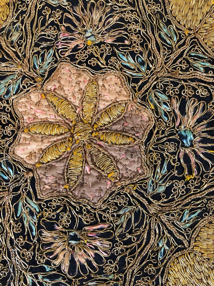 Pair Of Perso-indian Gilt- Embroidered Textile Panels, Early XXth Century-photo-4
