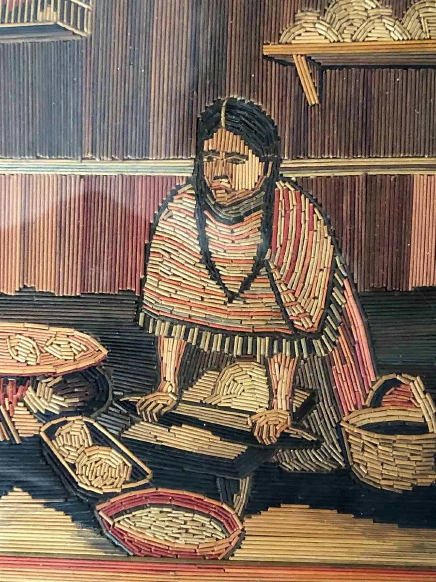 Série de Tableaux en Marqueterie de Paille, Mexique 1930-photo-4