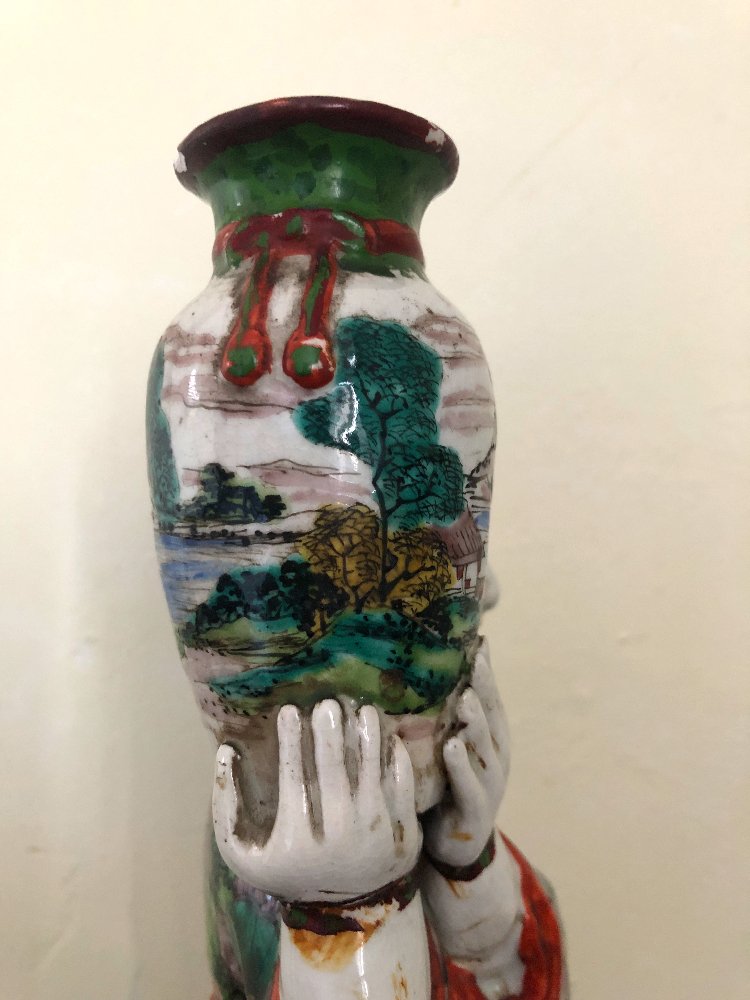 Woman And Child, Painted On Kutani Earthenware, Japan, Meiji Period (1868–1912)-photo-4