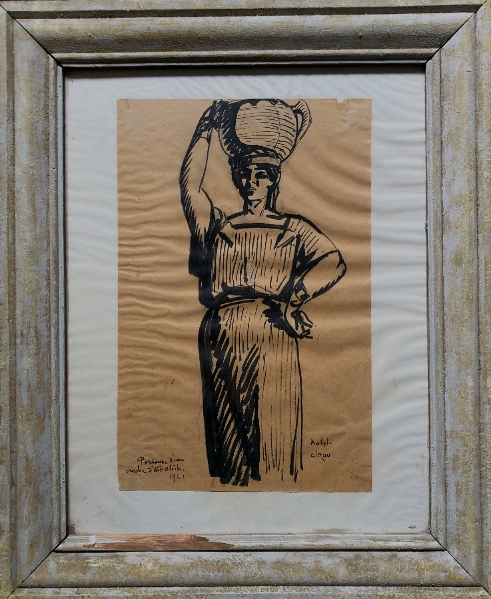 Dessin à l'encre de l'Orientaliste Paul Cirou (1869-1961)-photo-4