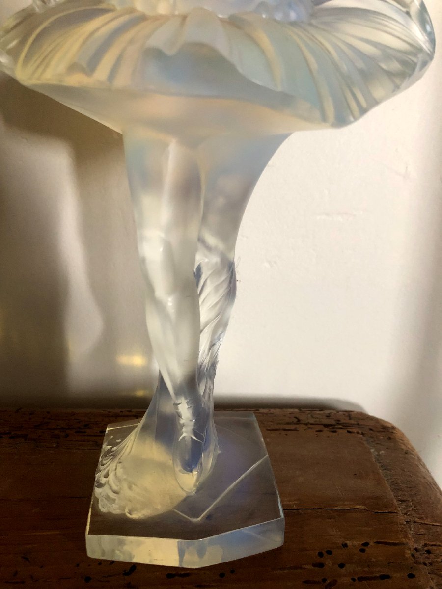 Portrait Of The Russian Ballet Dancer Anna Pavlova, Glass By Marius Ernest Sabino, Circa 1950-photo-2