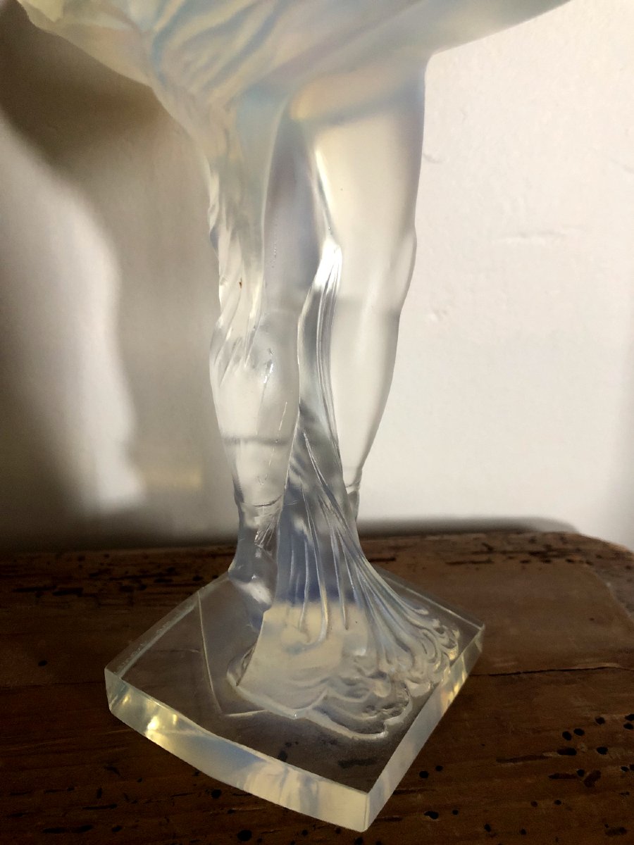 Portrait Of The Russian Ballet Dancer Anna Pavlova, Glass By Marius Ernest Sabino, Circa 1950-photo-6