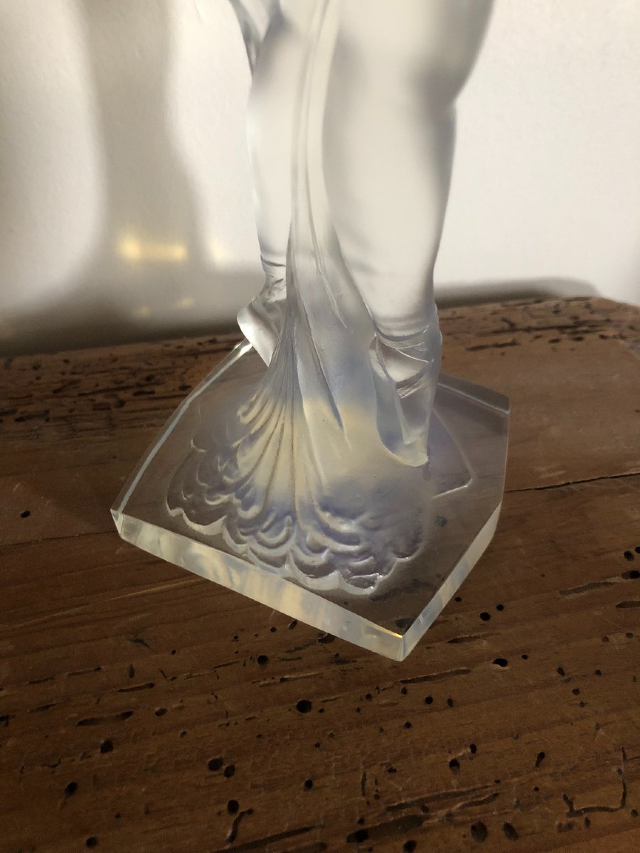 Portrait Of The Russian Ballet Dancer Anna Pavlova, Glass By Marius Ernest Sabino, Circa 1950-photo-7