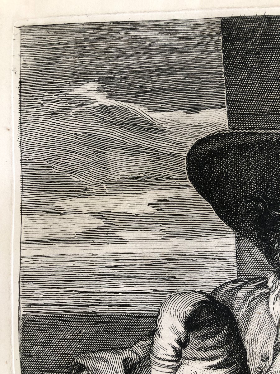 Portrait Of François Langlois As A Musette Player, Engraved By Jean Pesne After Van Dyck, 17th Century-photo-3