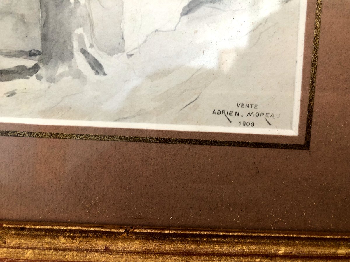 Adieux espagnols, lavis d'Adrien Moreau: Vente de 1909-photo-2