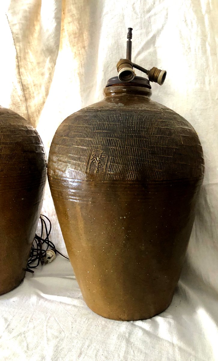Pair Of Glazed Taiwanese Jars, Circa 1940-photo-4