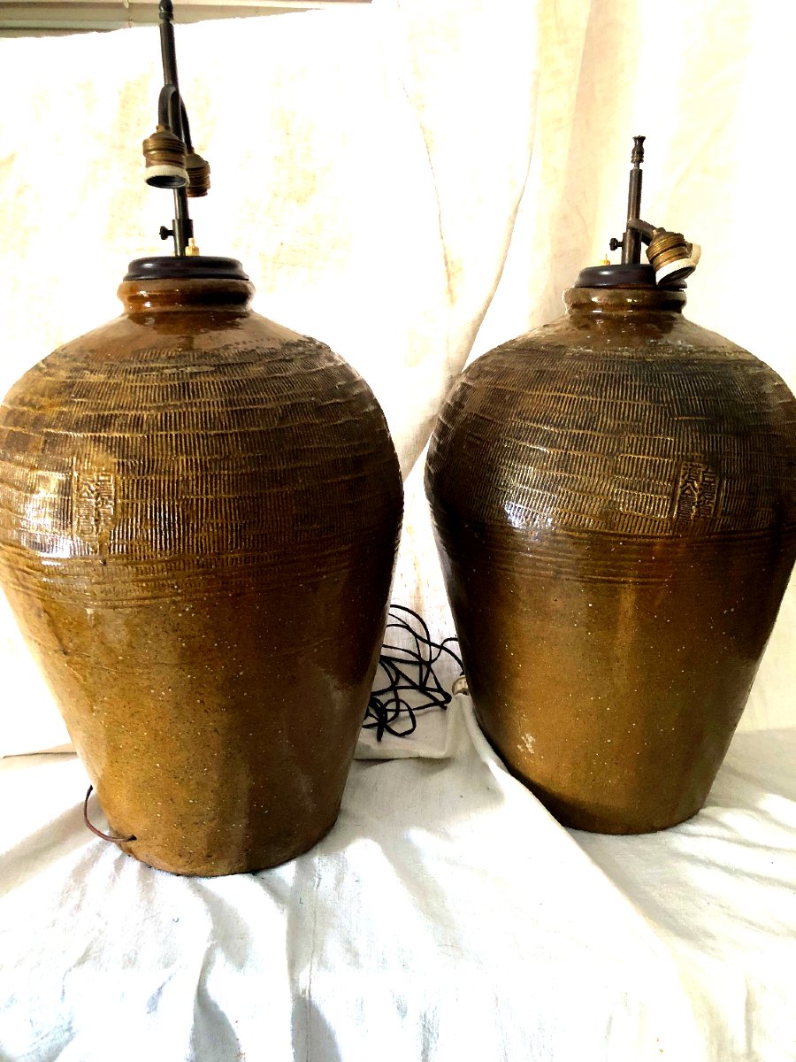 Pair Of Glazed Taiwanese Jars, Circa 1940