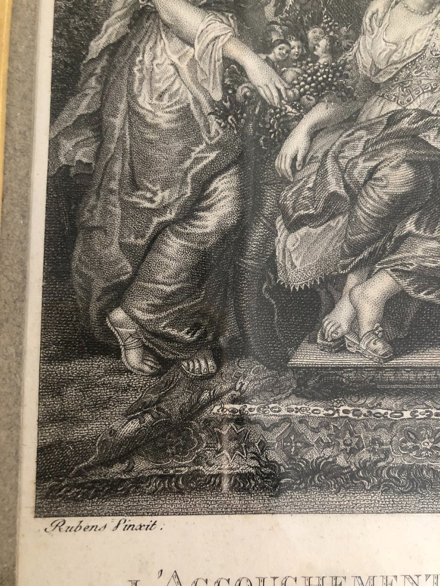 Engraving: *the Birth Of Louis XIII, Or The Queen's Childbirth*, After Rubens, 1810-photo-3