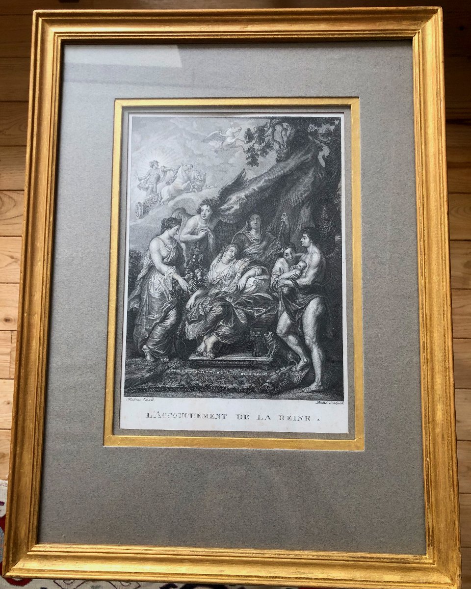 Engraving: *the Birth Of Louis XIII, Or The Queen's Childbirth*, After Rubens, 1810-photo-3