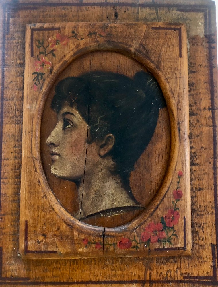 Portrait en camée Néo-Classique d'une Jeune Femme -photo-4