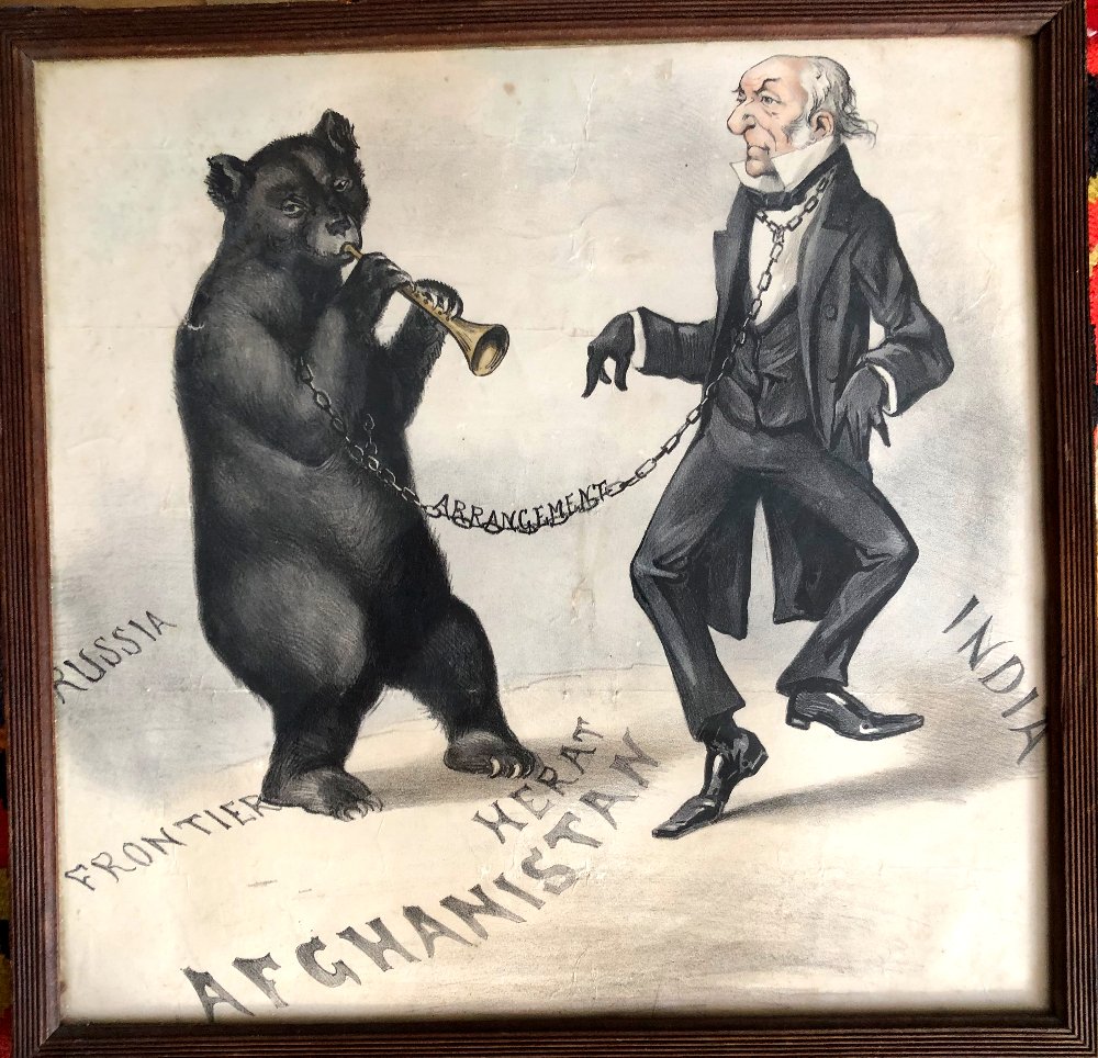 British-russian Geopolitical Satirical Lithograph, 1885