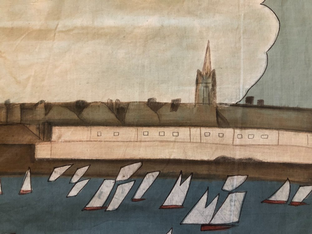 Belle époque "the Great Regattas Of Saint-malo–saint-servan" Early 20th-century Japanese-style Cotton Canvas-photo-2