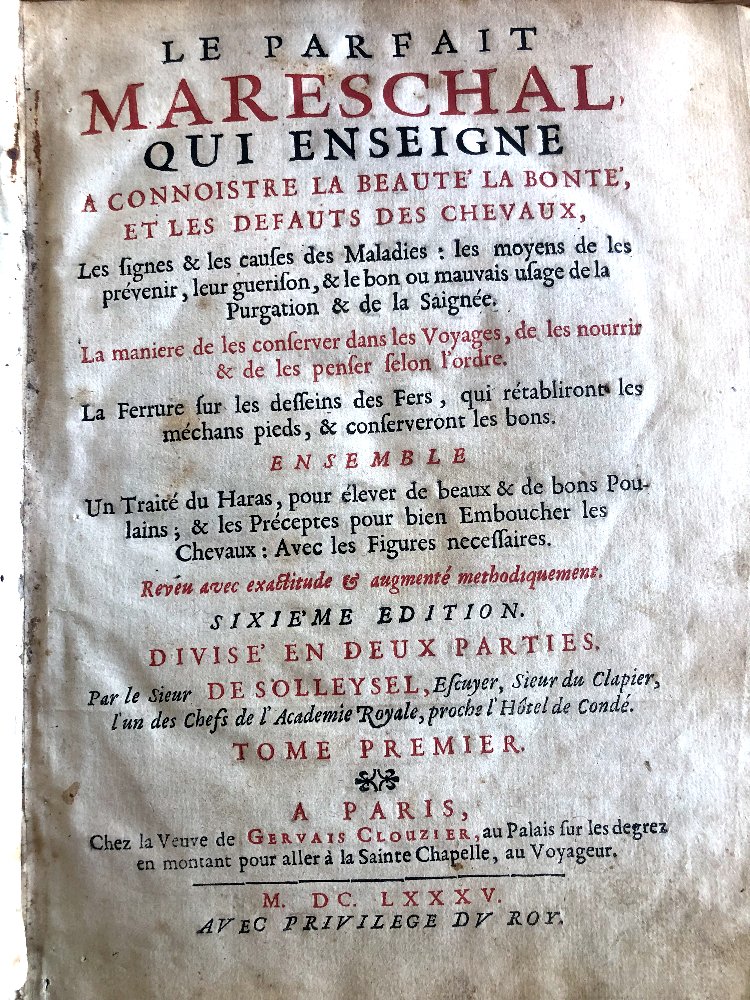 « Le Parfait Mareschal » écrit par Jacques de Solleysel 1685-photo-4