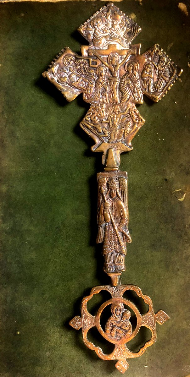  Croix de bénédiction manuelle (Meskel) Ethiopienne début XX-photo-4