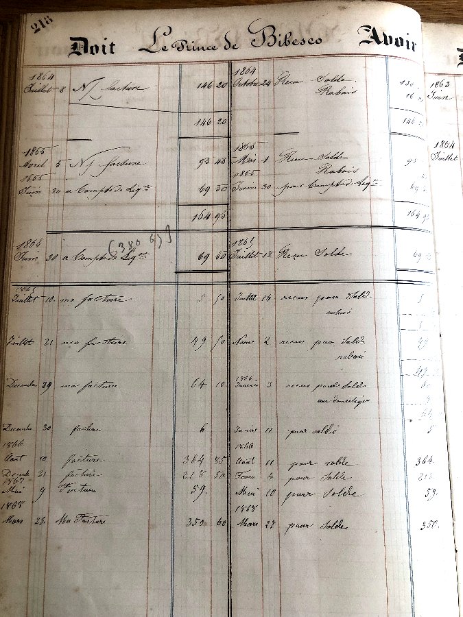 Account Book Of The Bedel And Moog House In Paris, 19th Century, Featuring The Most Illustrious Names-photo-2