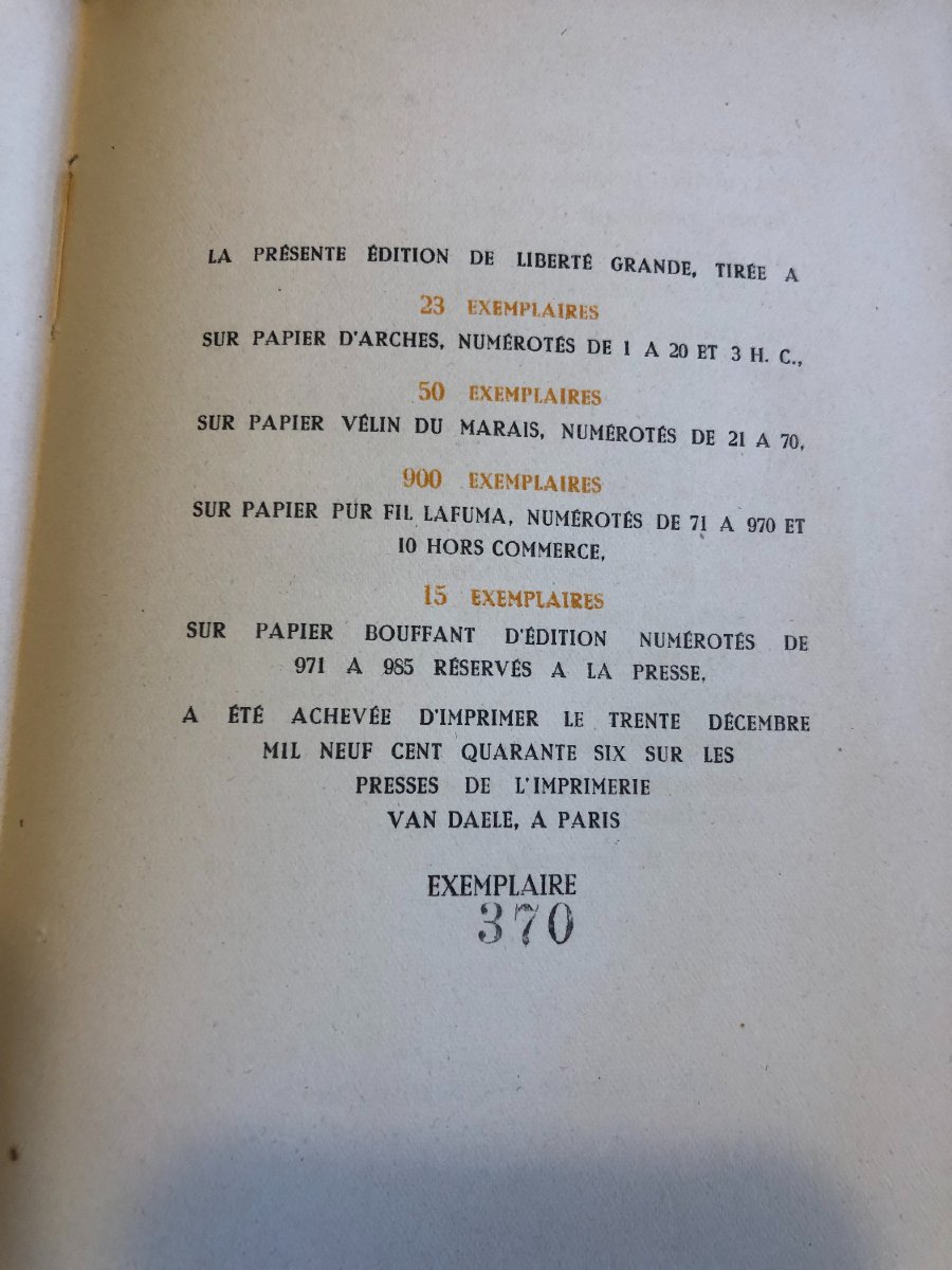 "Liberté Grande", de Julien Gracq  1946 collection Guy d'Arcangues, illustration d'André Masson-photo-2