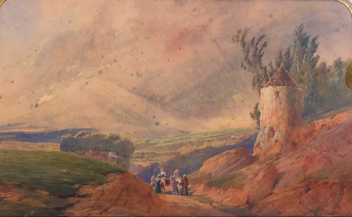 A Provençal Painting By Louis-edouard Cauvin, 1874-photo-3