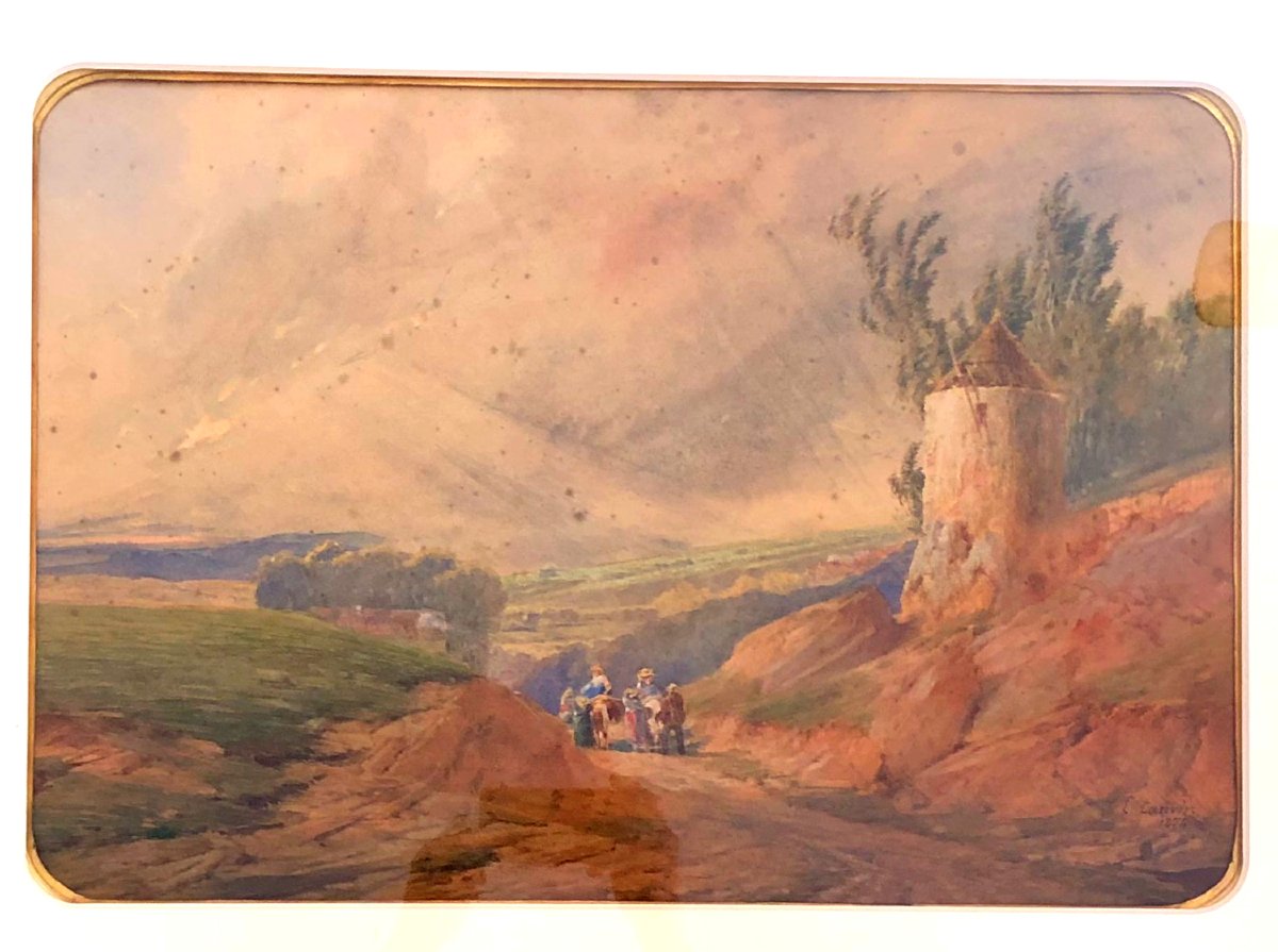 A Provençal Painting By Louis-edouard Cauvin, 1874