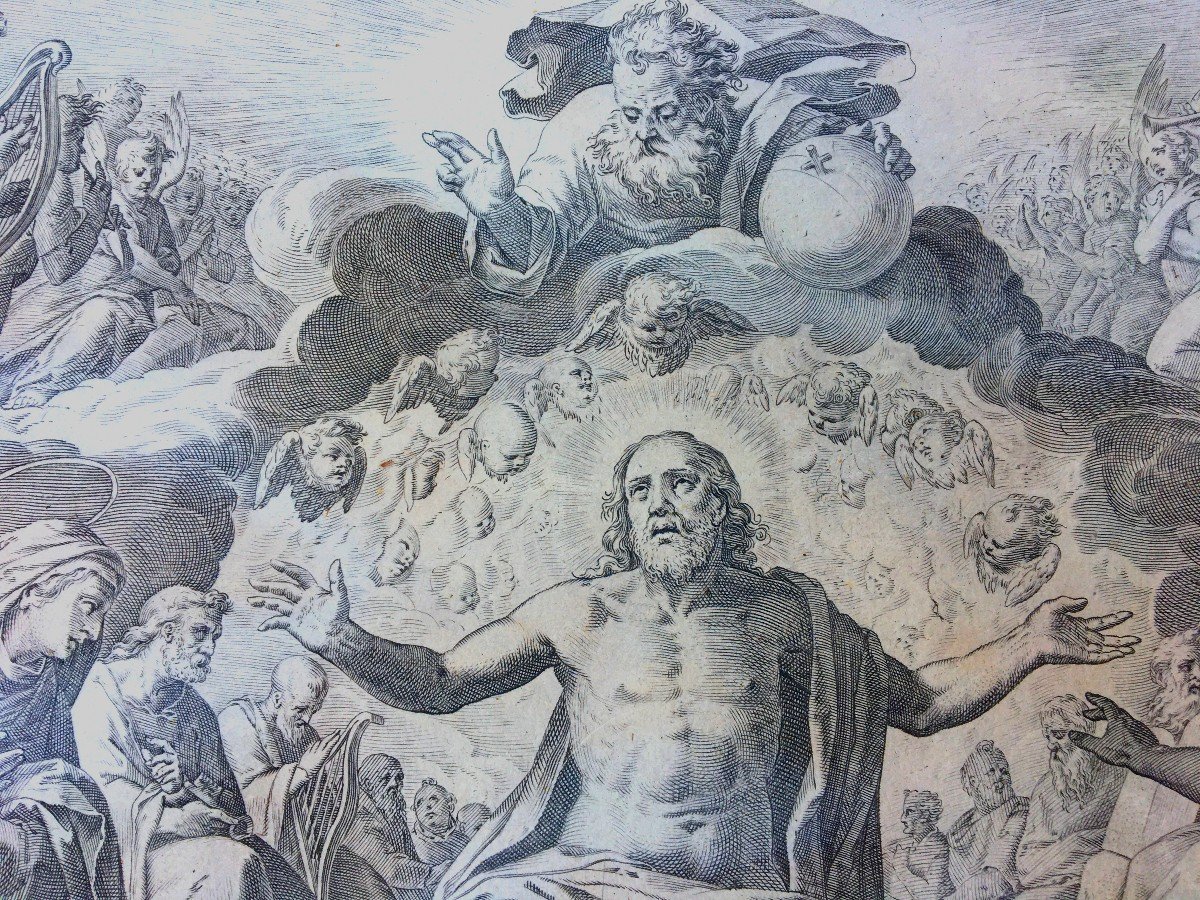 Ascension Of Christ Engraving By Cornelis Cort 1575