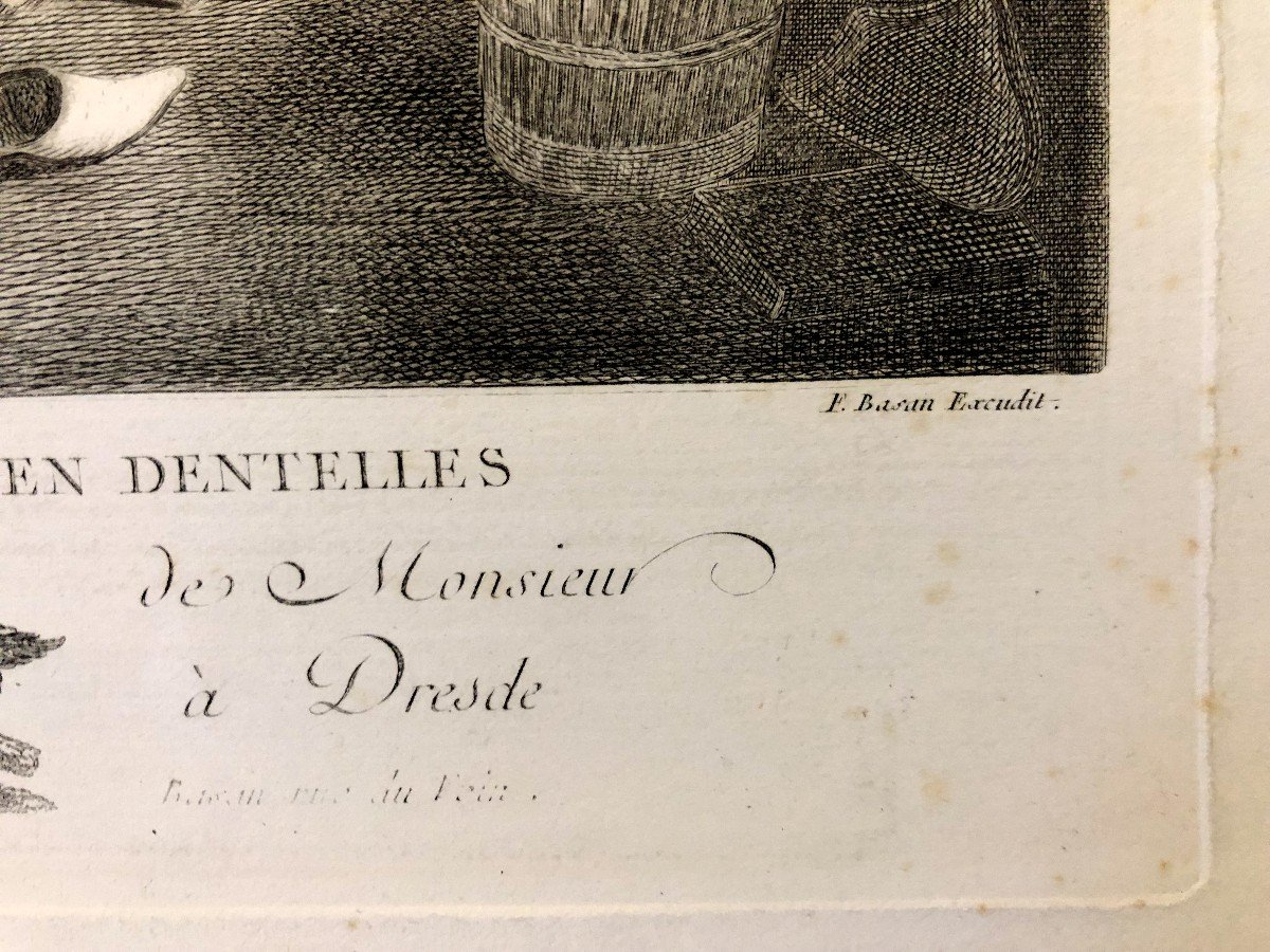 l'Ouvrière En Dentelle Gravure Flamande XVIII De Pierre-François Basan-photo-3