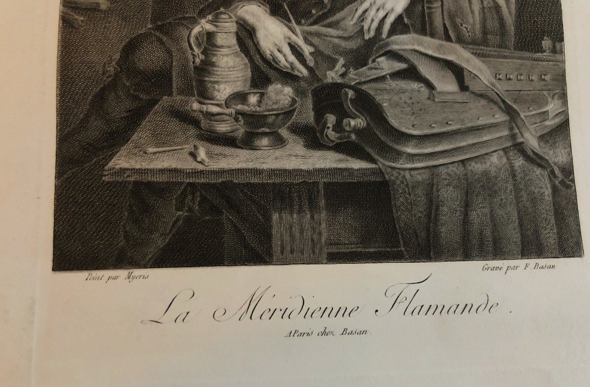 La Méridienne Flamande Gravure XVIII De Pierre-François Basan-photo-4