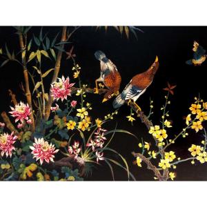  Lacquered Panel With Birds, Vietnam XX