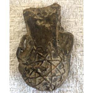 Medieval Pilgrim's Ampoule With The Bethlehem Cross And Fleur-de-lis