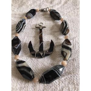 Scottish Agate And Silver Set XIX