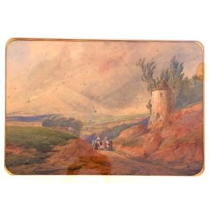 A Provençal Painting By Louis-edouard Cauvin, 1874