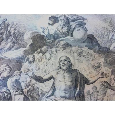 Ascension Of Christ Engraving By Cornelis Cort 1575