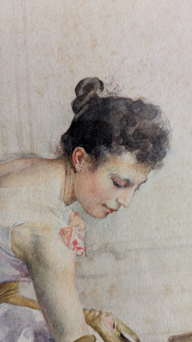 Louis Adolphe Tessier (1851-1920) – Élégante à la robe de bal-photo-2